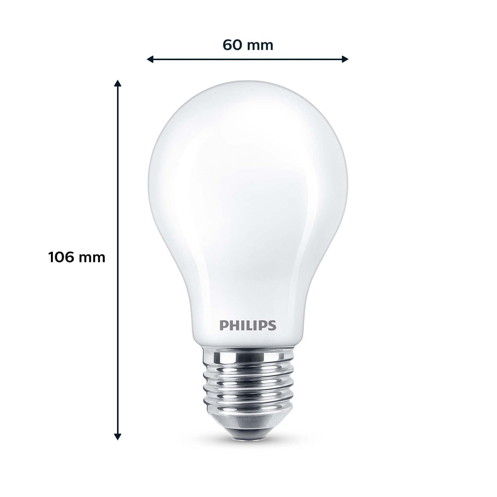 Philips Classic LED E27 Lampe, 60W, matt, warmweiß, nicht dimmbar, Doppelpack
