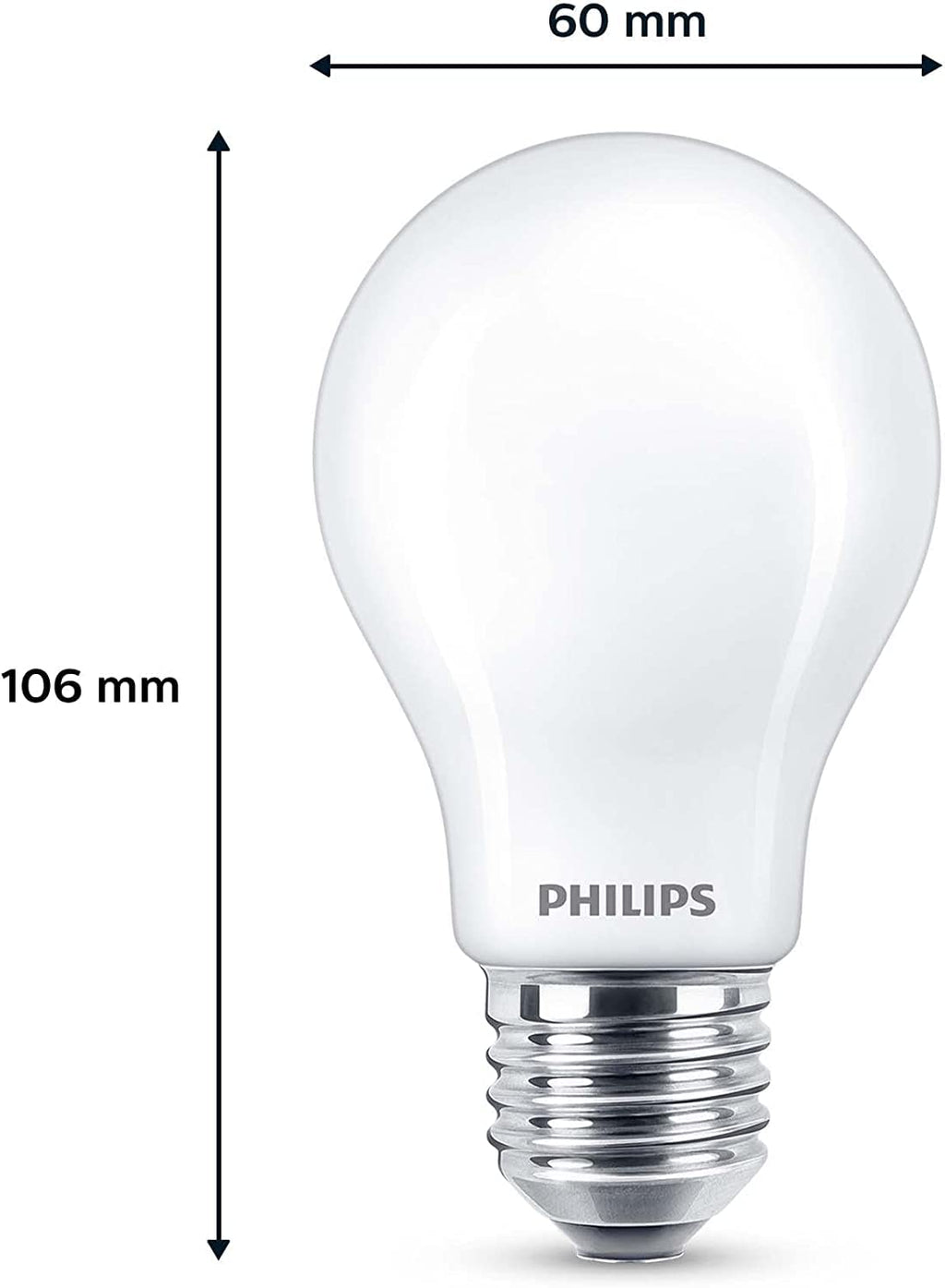 Philips Classic LED E27 Lampe, 60W, matt, warmweiß, nicht dimmbar, 3er Pack