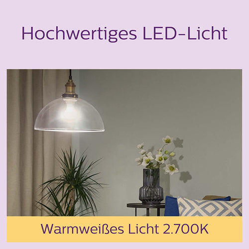 Philips Classic LED E27 Lampe, 60W, matt, warmweiß, nicht dimmbar, 3er Pack