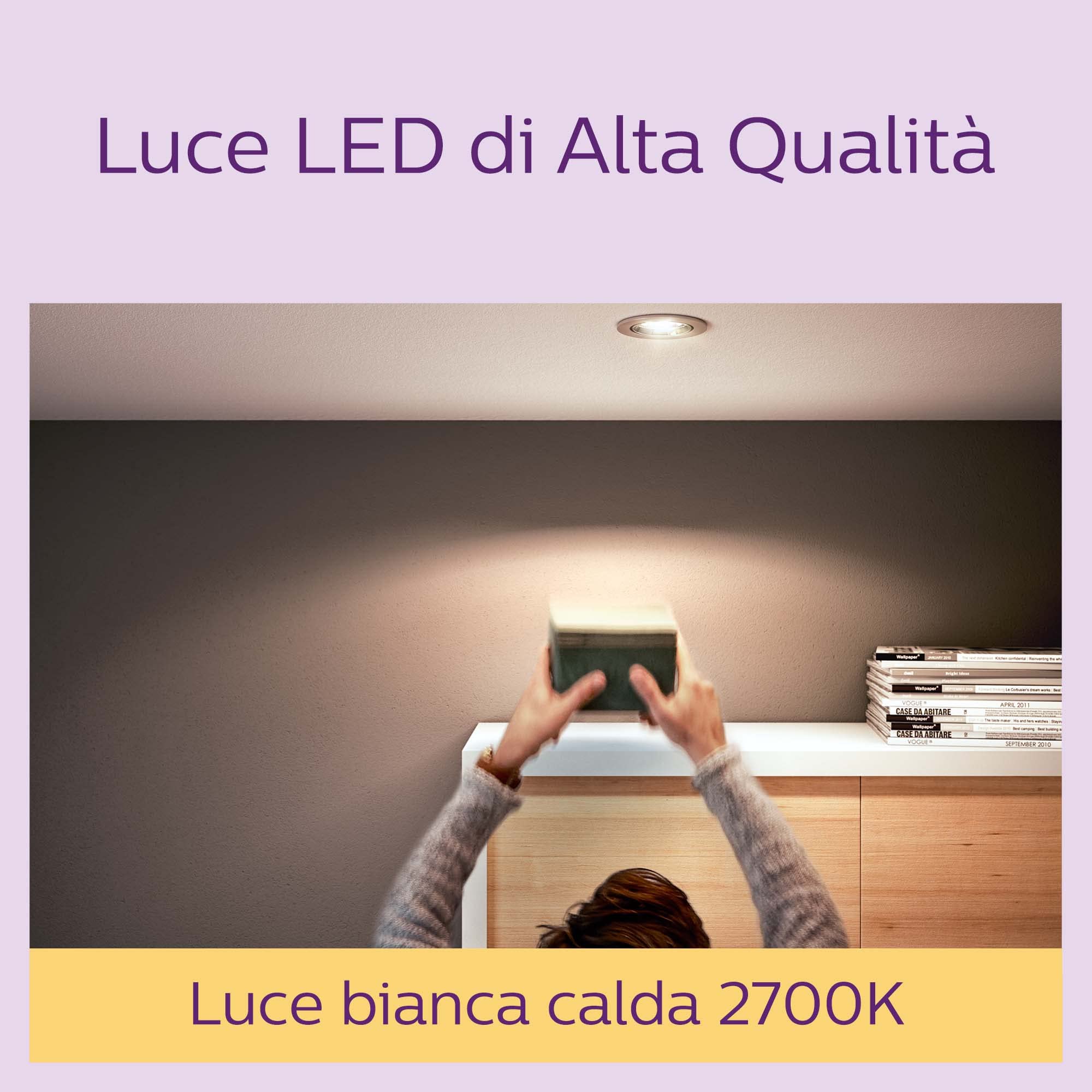 Philips LED Lampe ersetzt 50W, GU10 Reflektor, warmweißes Licht (2700 K), 355 Lumen, 2er pack, Matt